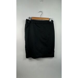 White House Black Market Pencil Skirt Women's Sz 6 Black Pin Stripe Back Zip